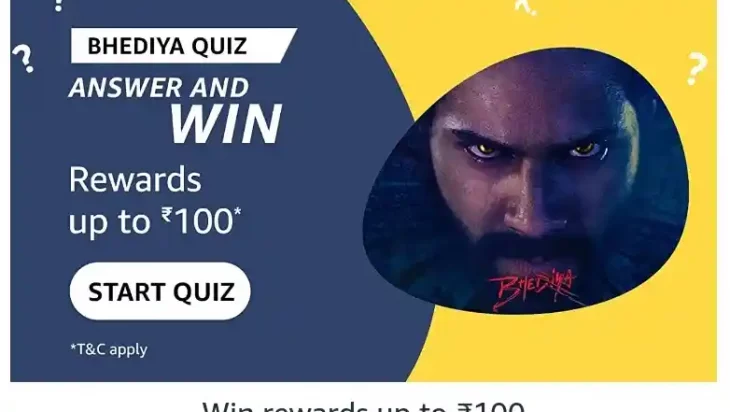 Amazon Bhediya Quiz Answers Win 100 CB