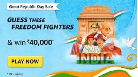 Guess These Freedom Fighters Amazon Quiz Answers Great Republic Day Sale