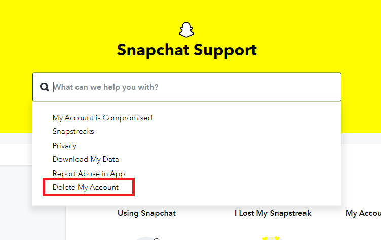 how toe delete snapchat account on computer